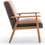 Fauteuil de style Mid-Century moderne de 25,38 po de largeur, brun clair-1351226491