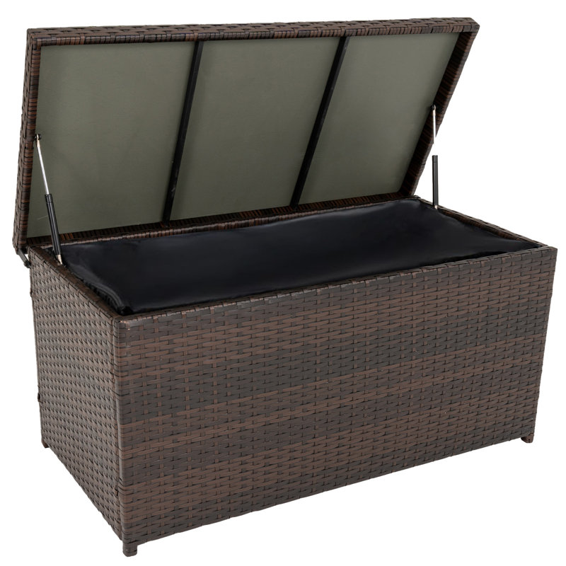 Harbourside 20'' W 60 Gallons Water Resistant Wicker Deck Box, Brown