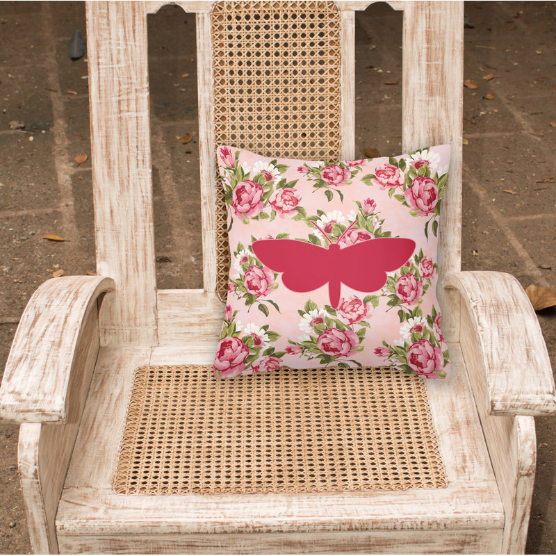  Coussin décoratif roses 14 "Moth Shabby Elegance, Rose