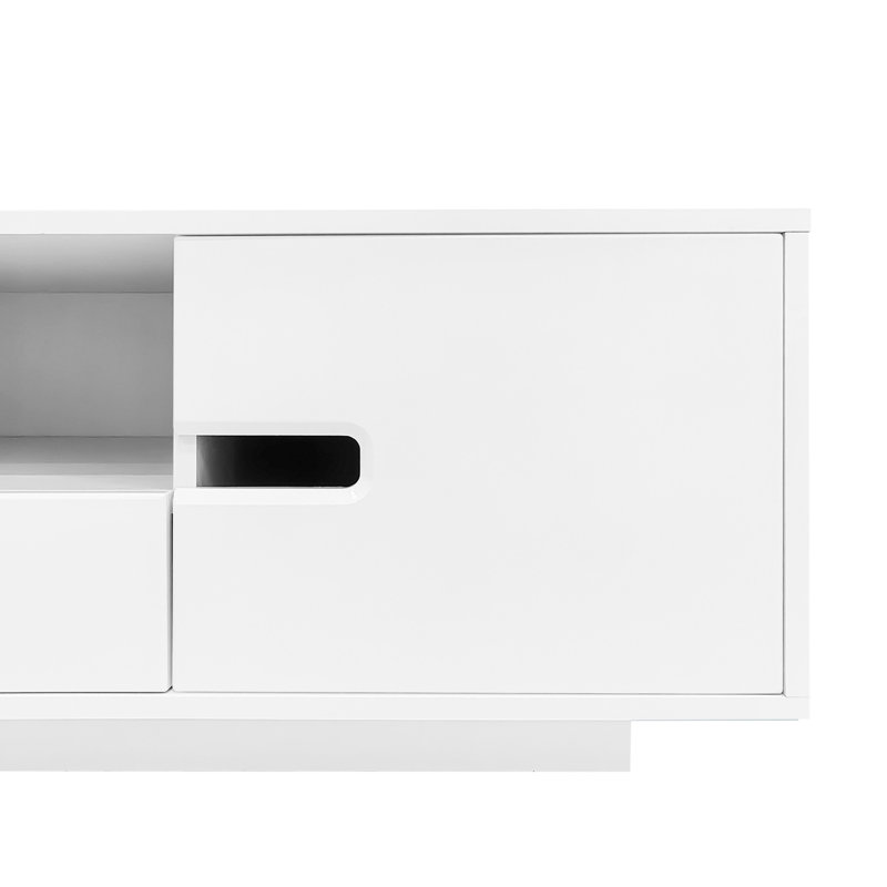 VIBE HAUS Modern High Glossy Rectangle Coffee Table (Only Including Table), White