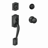 Plymouth Handleset with Double Cylinder Deadbolt and Callington Door and Rosette