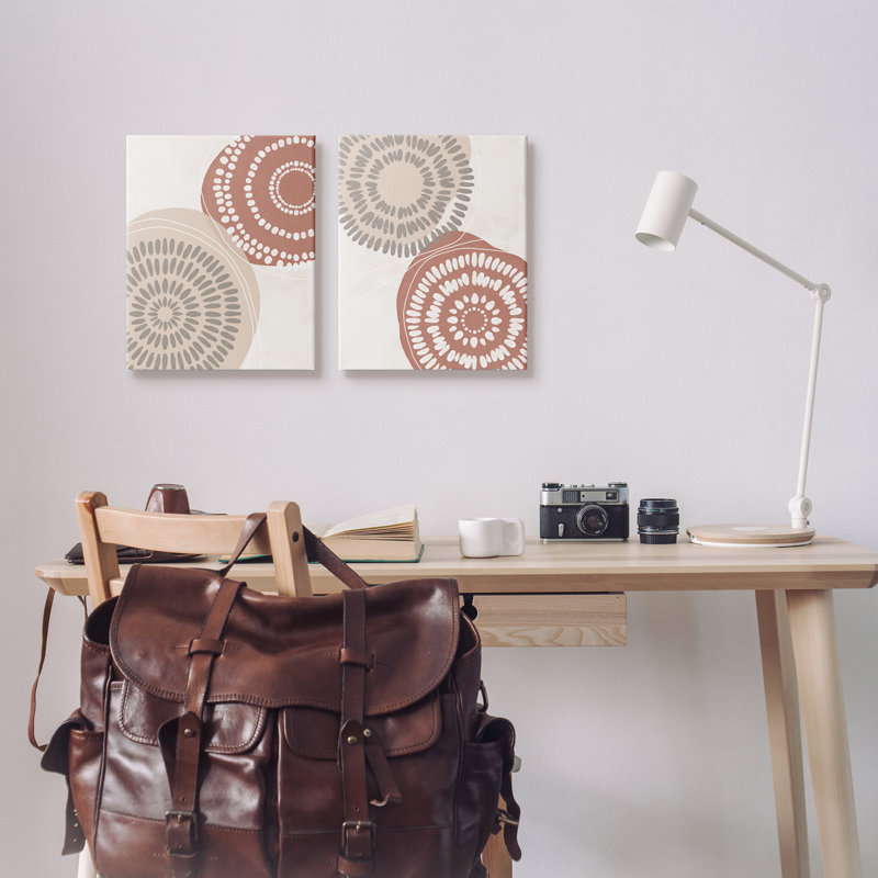 Motif géométrique mandala encre boho circulaire Doodle Nina bleu, Plaque murale, H 16 po x l 20 po