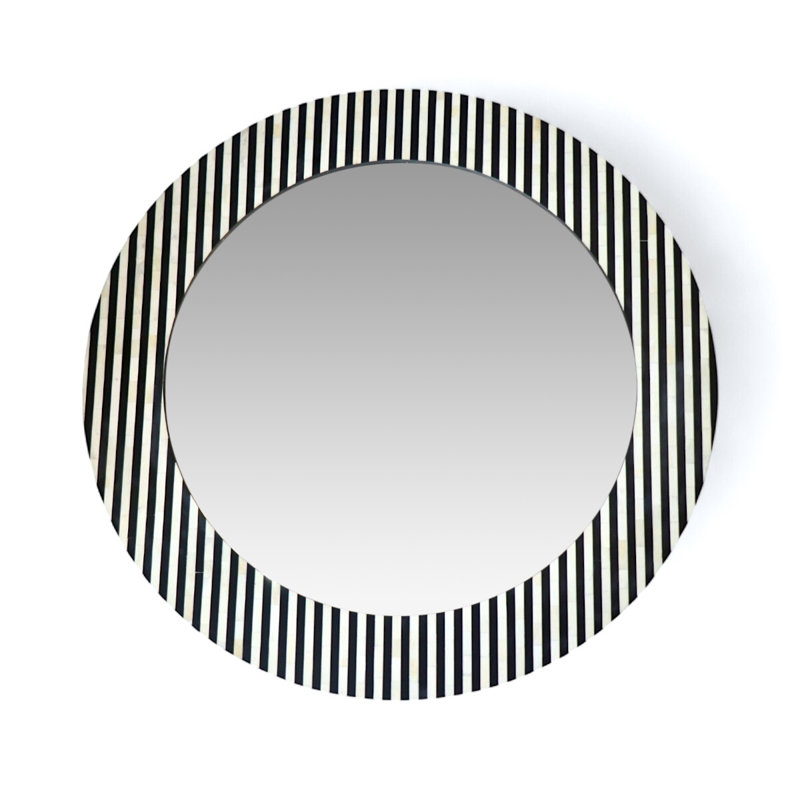 Miroir à rayures noires et blanches