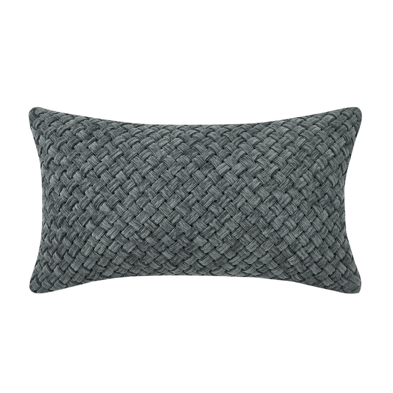 Coussin décoratif Parallel, Rectangle H 12 po x l 21 po, Noir, noir, noir, noir