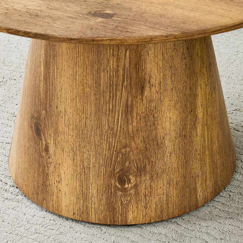 Table basse emboîtable, table basse de style médiéval-moderne, avec placage de grain de bois, ensemble de table basse ronde classique et de table d'appoint, salon simple, table de centre de bureau