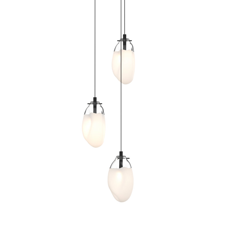Liquid 3 - Light Pendant, Poured White, 10.75" H x 14" W x 14" D