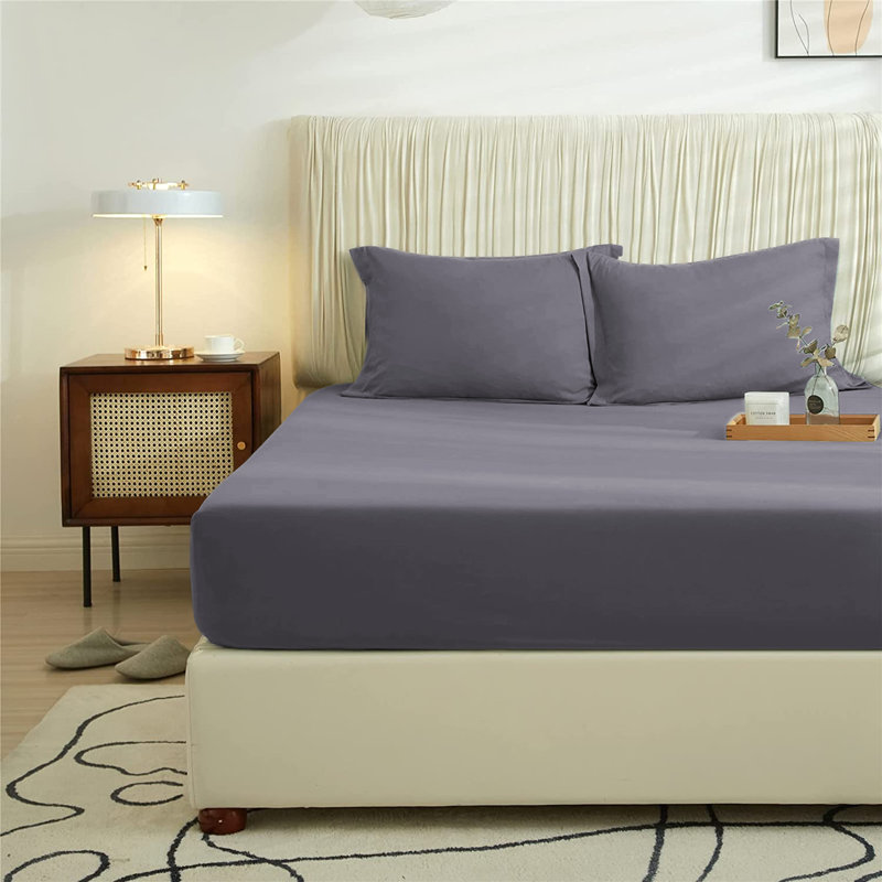 Super Soft Extra Deep Microfiber Brushed Fitted Sheet, Super King (6'), Grey