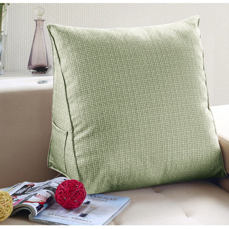 Triangular Backrest Cushion, 50cm x 60cm, Green