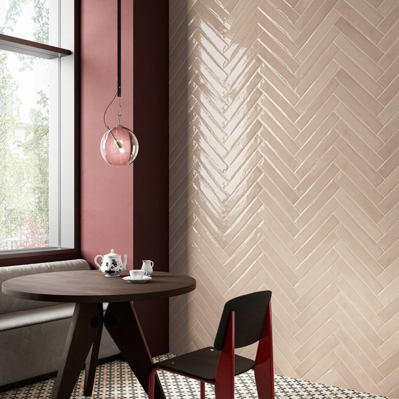 Paint 3x16 Glossy Porcelain Tile, Rosa Pink