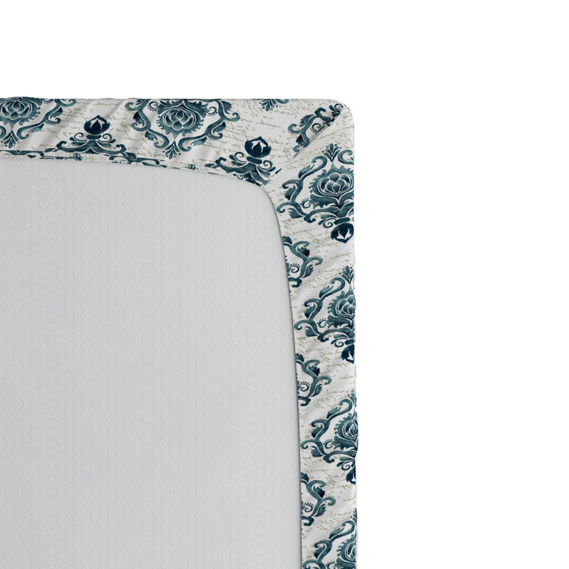 Microfiber Damask Fitted Sheet, Twin XL