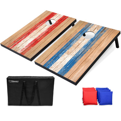 GoSports Portable Cornhole Sets - 3 x 2 ft - Barnwood