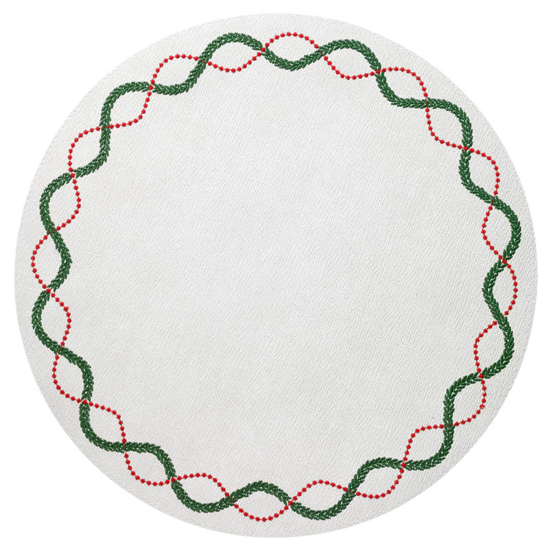 Olympia Vinyl Placemats, Red/Green