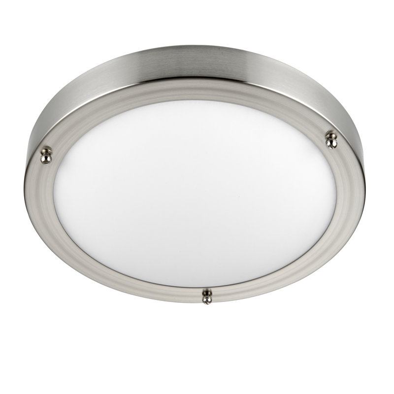 Glass LED Flush Mount, Satin Nickel