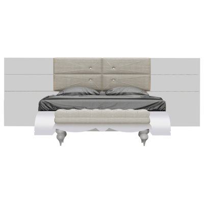 Klass Upholstered Wingback Bed
