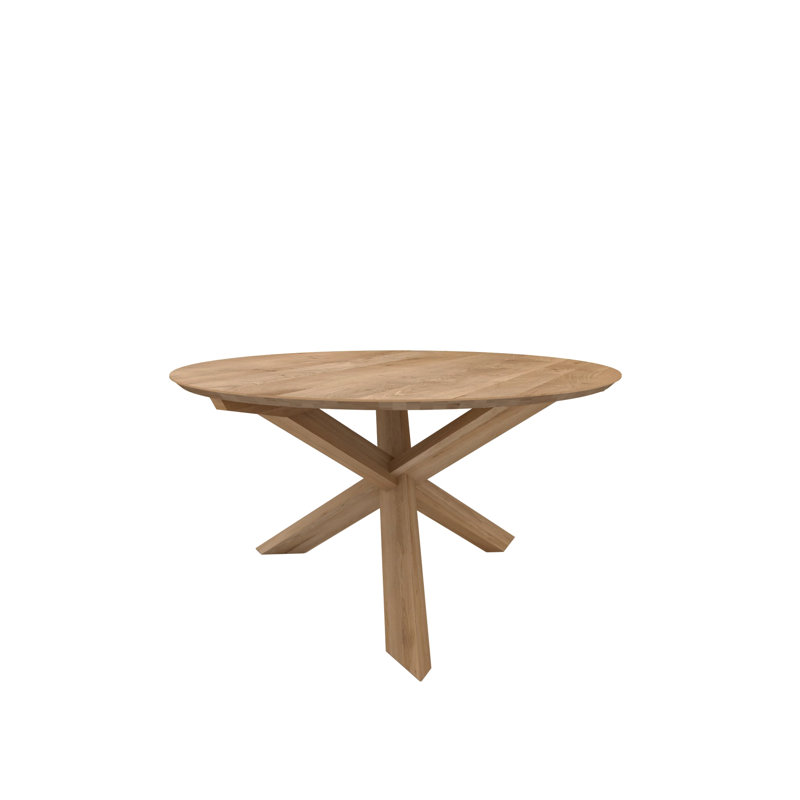 Round Solid Oak Dining Table, 64.2" W x 64.2" L