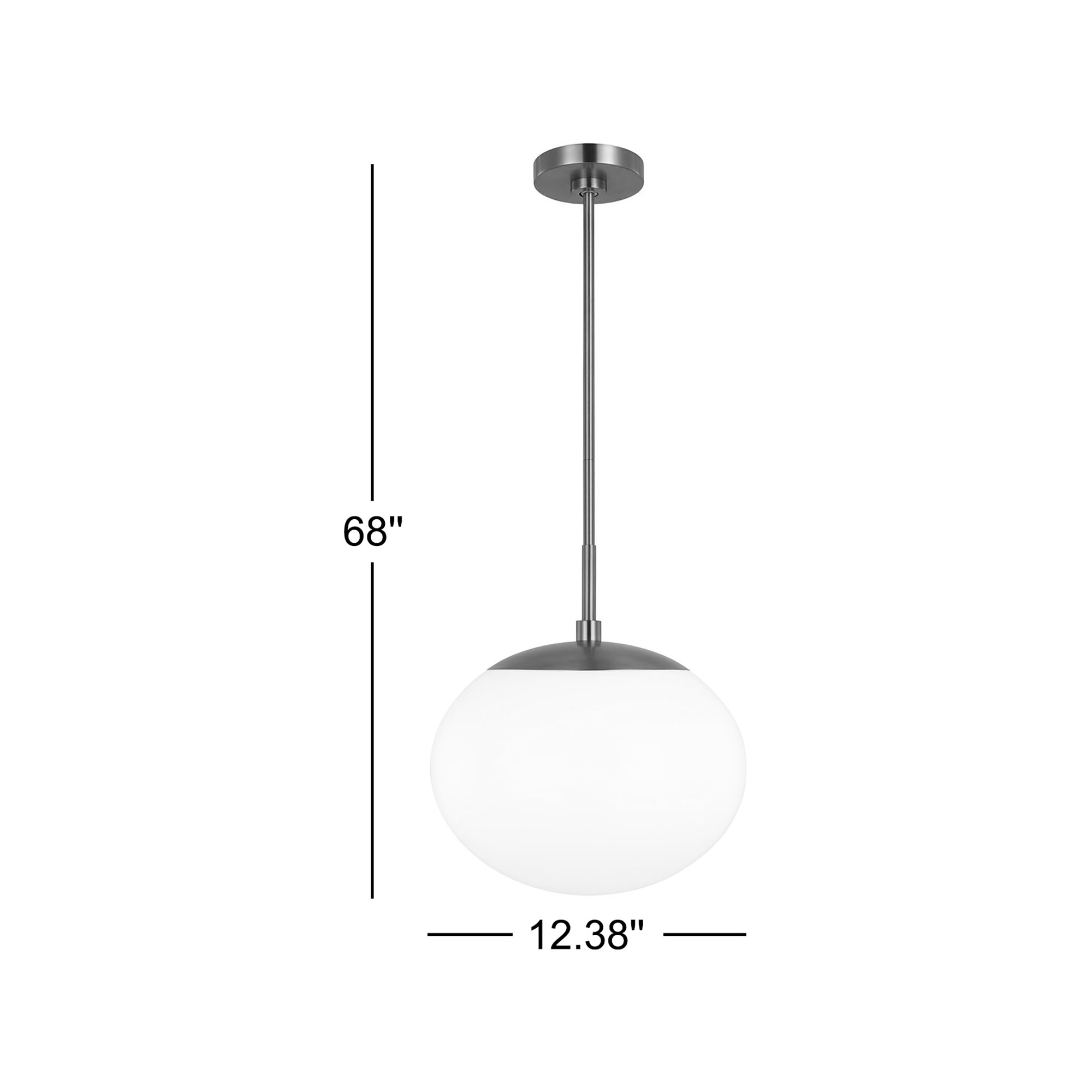 Vibi Milk Glass Globe Single Pendant , Burnished Brass