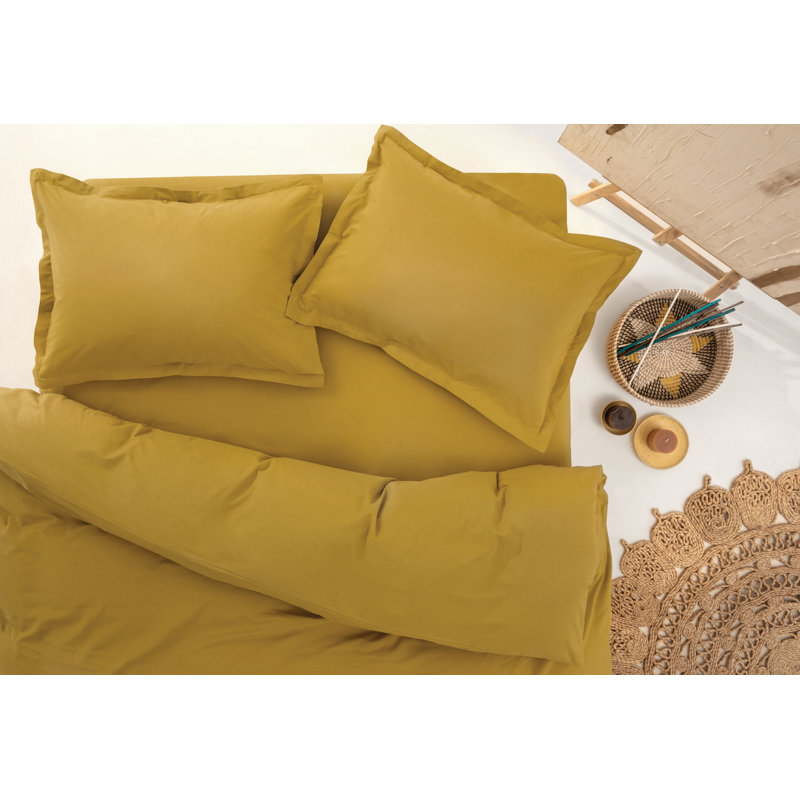 Penny Cotton Duvet Cover, King Duvet Cover, Yellow