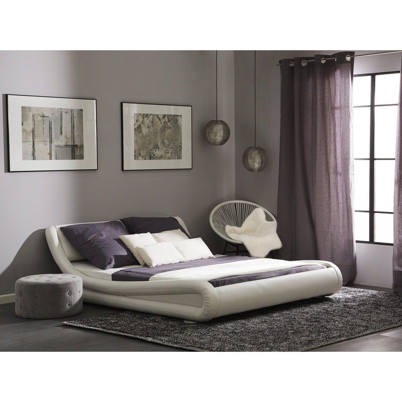 Guerrero Upholstered Bed, European Kingsize (160 x 200 cm), White