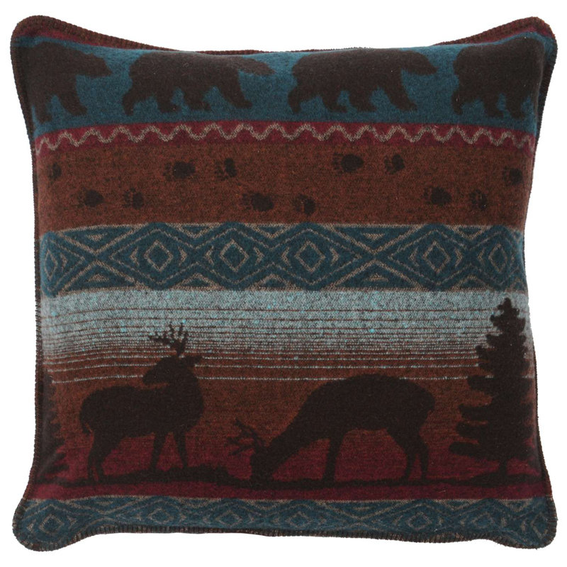 Wooder River Deer Meadow II - taie décorative européenne - 26 x 26
