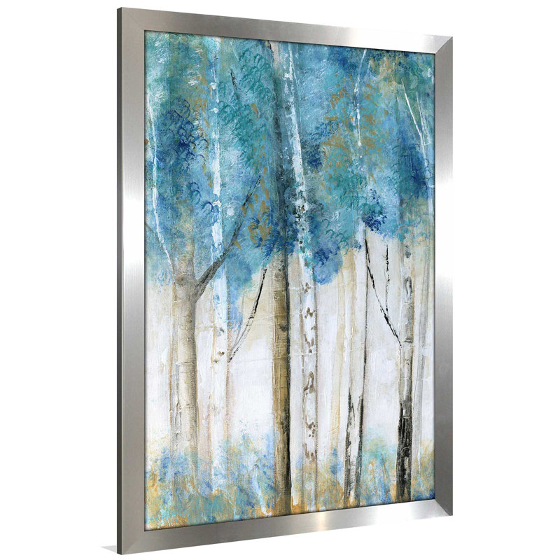Bois magique - Peinture, L 21,5 po x H 27,5 po, Encadrement argenté