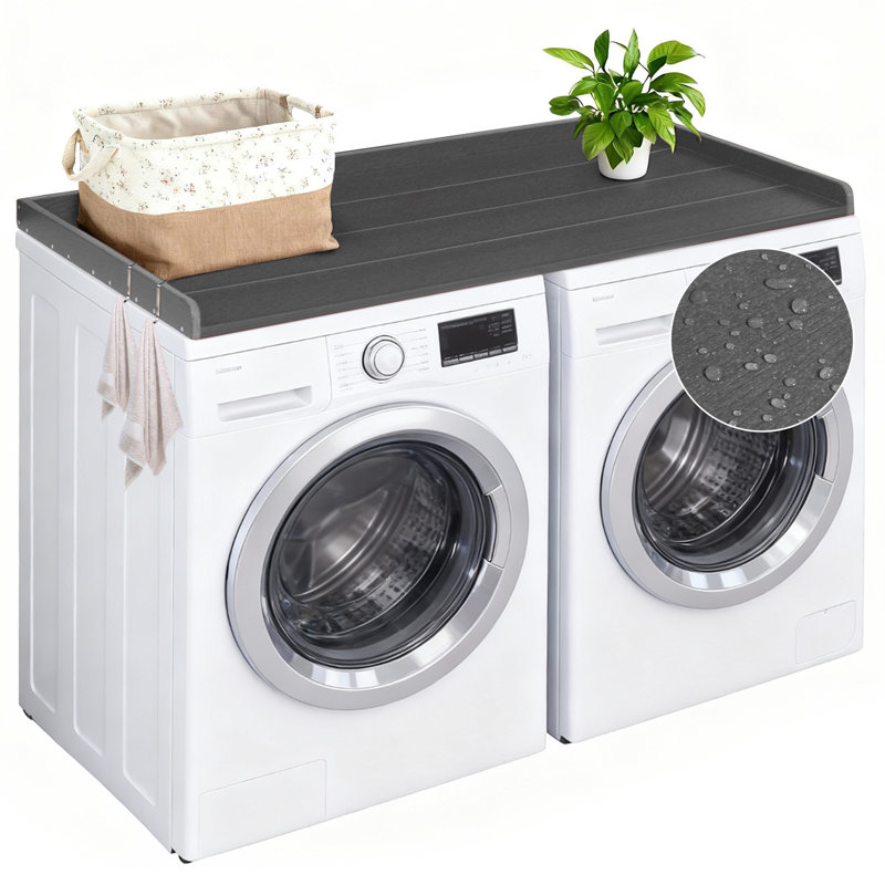Hdpe Washer Dryer Countertop, No-installation Laundry Topper For Washer And Dryer, Waterproof Odorless Countertop For Laundry Room Storage, 54" X 27"