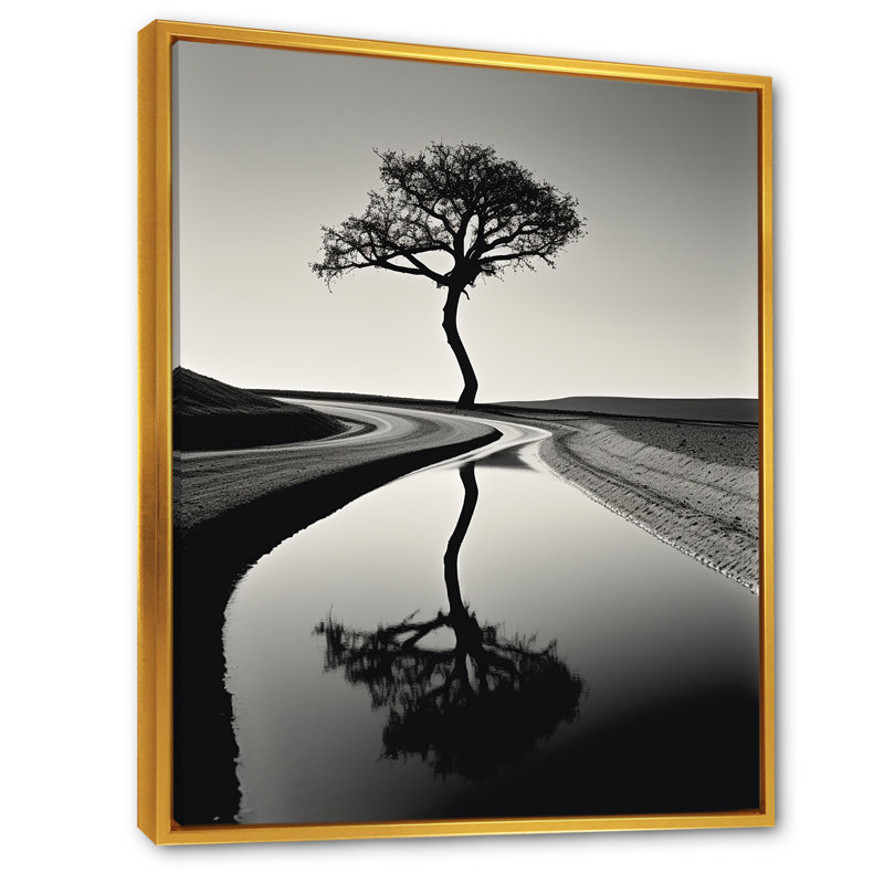 Décoration murale Minimalist Zen Scenery III - Centrales électriques, H 44 po x l 34 po x P 1,5 po, Cadre flottant doré
