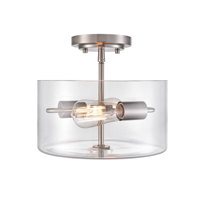 Verlana Glass Semi Flush Mount, Brushed Nickel