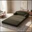 Canapé pliable à deux places en velours côtelé avec coussin moelleux-1697889405