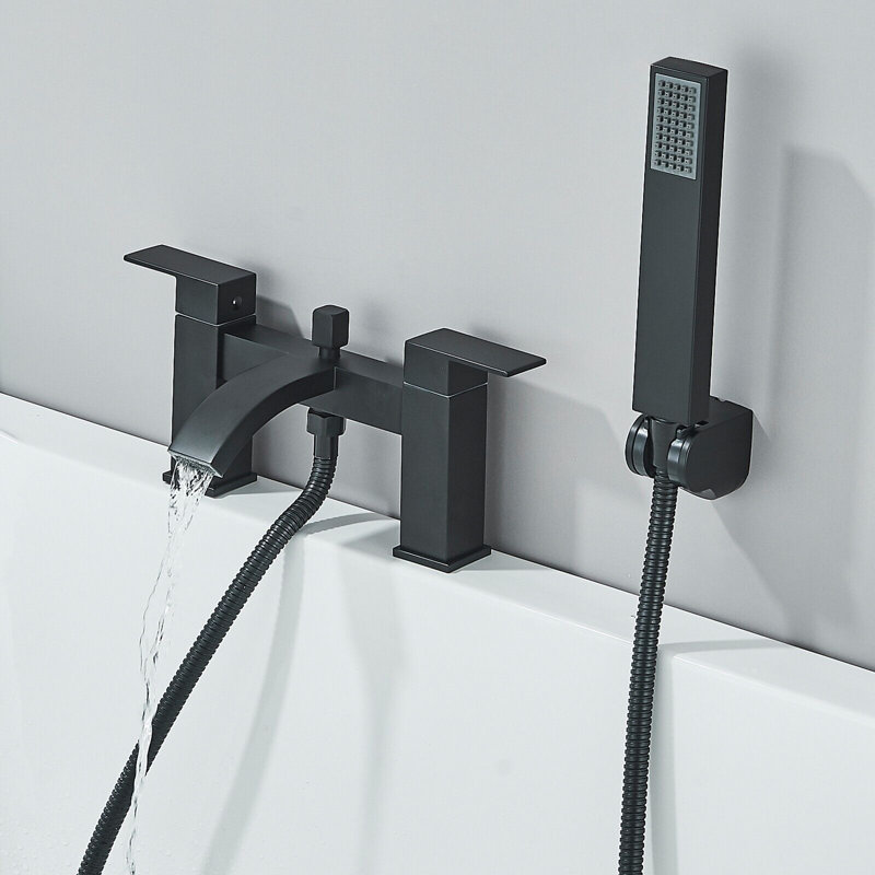 Aizah 2 Handle Deck Waterfall Faucet Bath Filler with Diverter