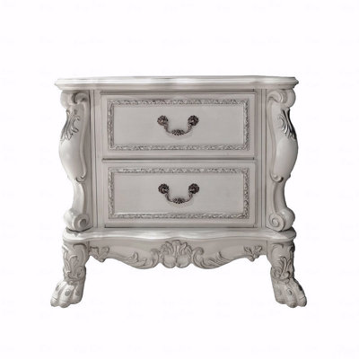 Table de chevet 2 tiroirs en bois de peuplier