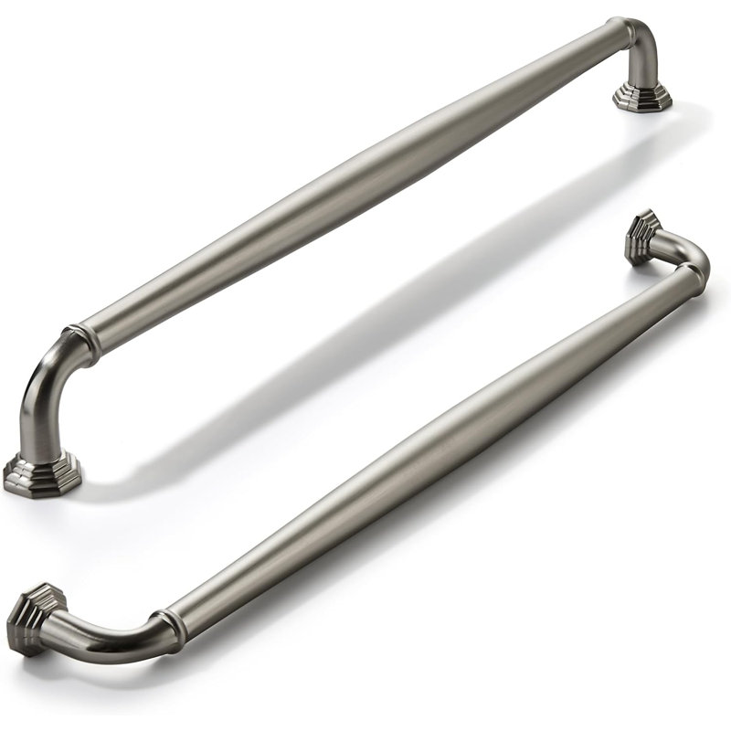 Poignées robustes pour poignées d'armoire robustes - poignées de tiroir en alliage de zinc satiné au centre à trou central de 12 pouces pour quincaillerie de commode pour armoires de cuisine (paquet de 5)