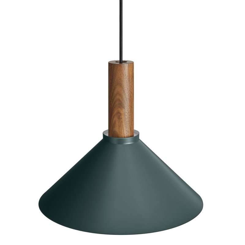 Luminaire suspendu Emblem, Bleu marine / vert, H 12 po x l 14 po x P 14 po, Noyer