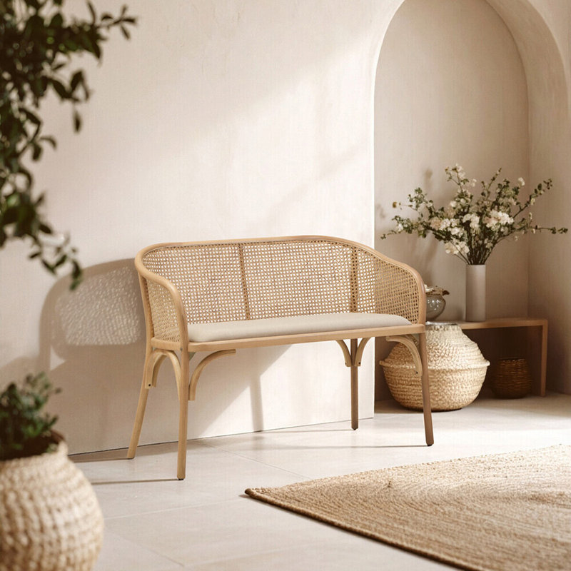Aniket Polyester Upholstered Bench, Natural