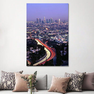 Hollywood Freeway Los Angeles CA - Wrapped Canvas Print