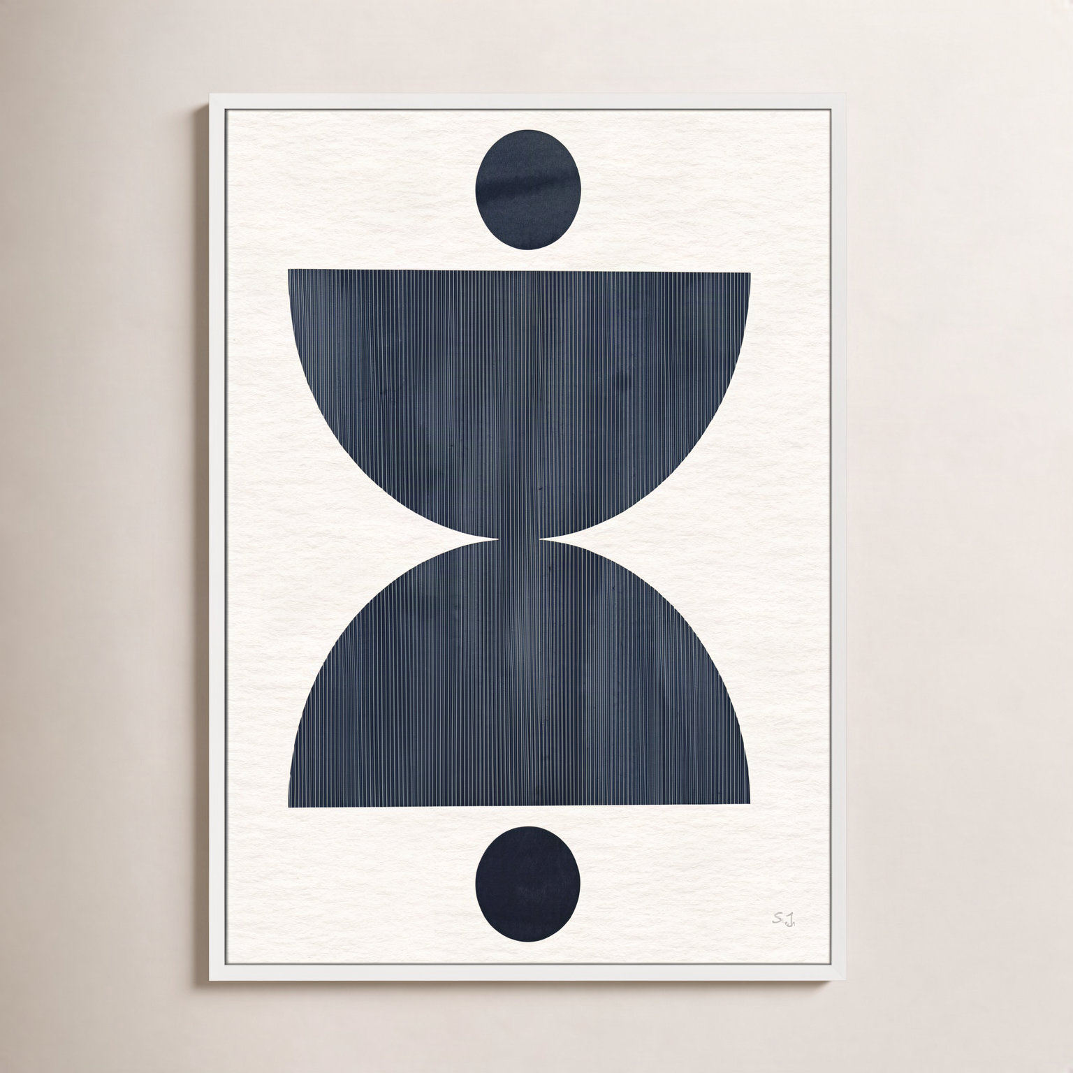 Eclipse II Print by Susan Jill, 41.5" H x 29.5" W x 0.75" D, Satin White Framed