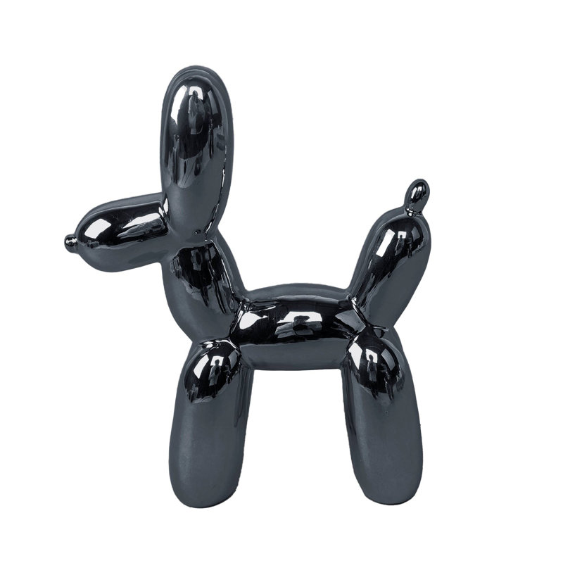 Schonbrunn 10.5" H Ceramic Balloon Dog Figurine , Black