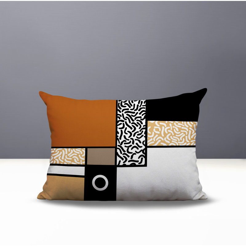 Coussin lombaire réversible intérieur / extérieur Plexa, Rectangle H 18 po x l 25 po, Orange