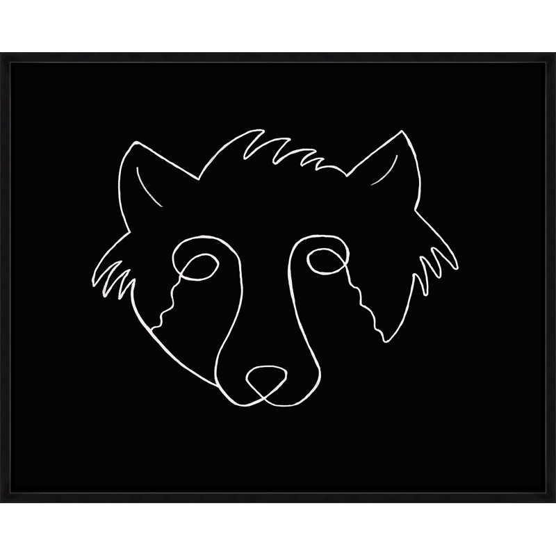 "Silly Raccoon" par Adam Mowery - cadre flottant, impression sur toile, Image au pinceau gel, H 31,75 po x l 39,75 po