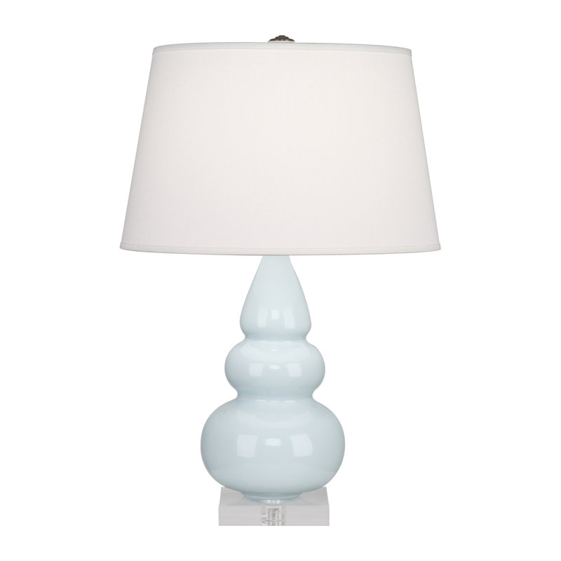Triple Gourd Table Lamp, 24" H x 16" W x 16" D, Lucite, Baby Blue