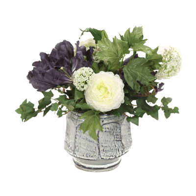 Arrangements floraux mixtes en pot