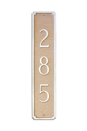 Madison Column Address Sign Plaque, Taupe / White, Wall