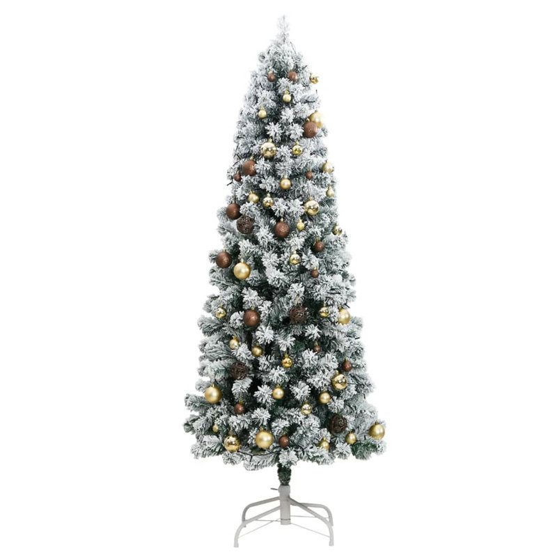 Lighted Christmas Tree, 6.9', with leds&gold/bronze balls