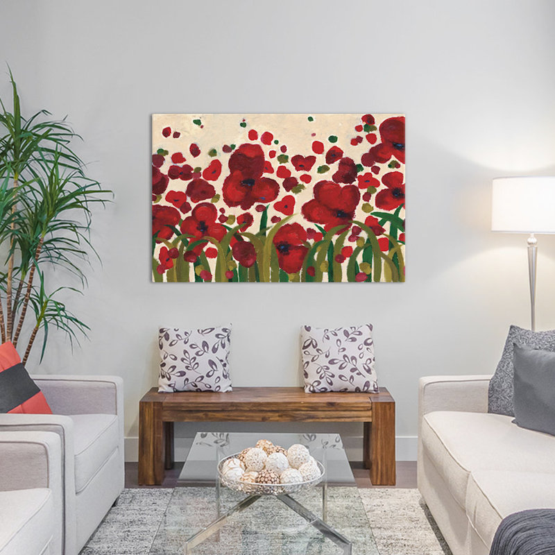 Des fleurs croissantes, reproduction d’art sur toile tendue, H 18 po x l 26 po x P 1,5 po, Pas de tapis, Toile tendue