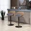 Lot de 2 chaises de bar recouvertes de lin bleu, réglables avec repose-pieds, pour cuisine et salle à manger. Hauteur réglable.