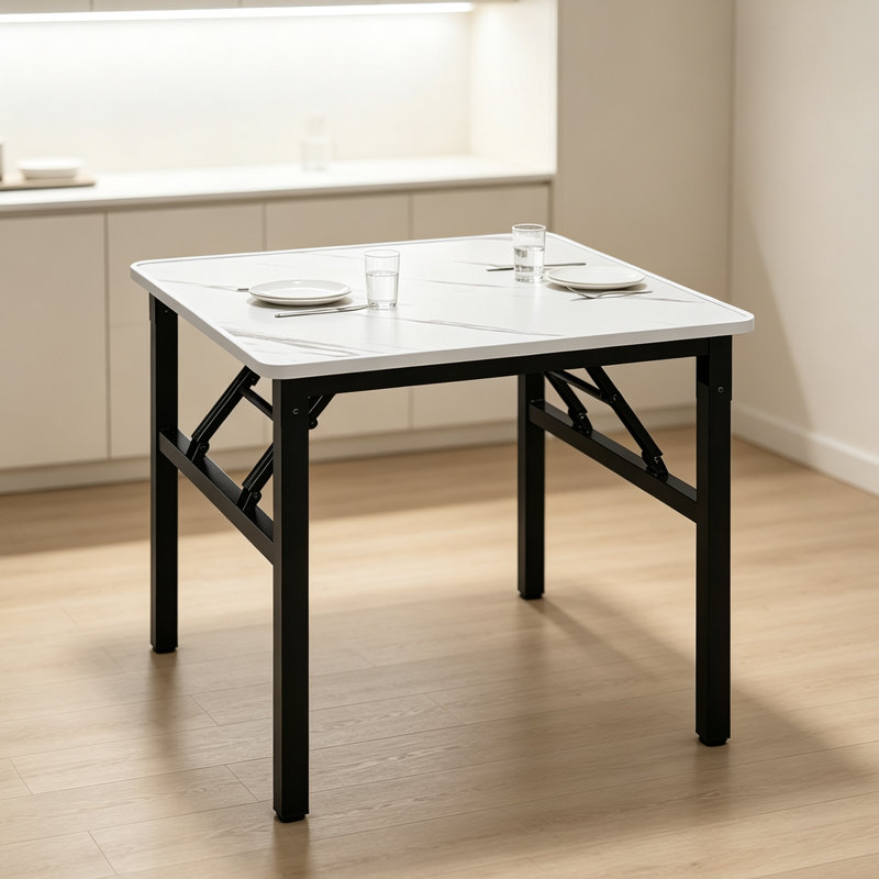 Reyner Metal Base Dining Table, 51cm H x 60cm L x 60cm W