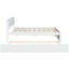 Lit double en blanc brillant avec lit gigogne simple et 2 tiroirs pour un rangement efficace-647748804