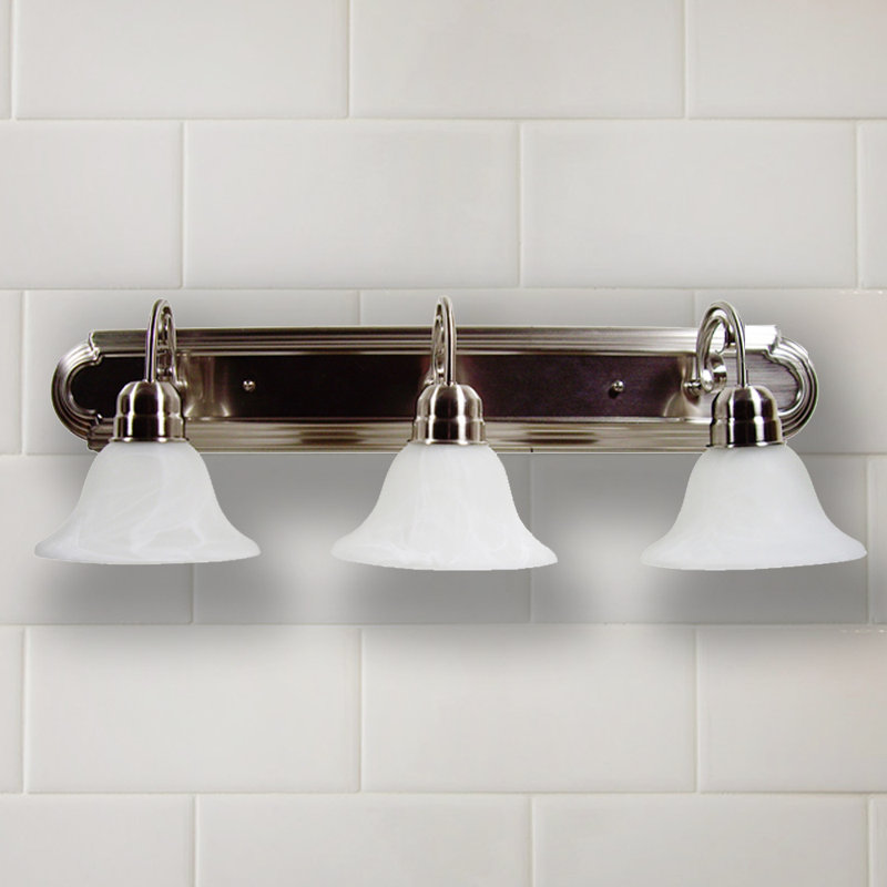 Éclairage pour meuble-lavabo 3 lumières Quast, Nickel satiné