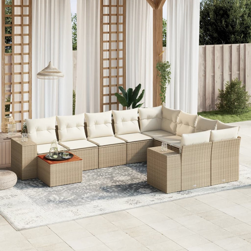 Ensemble de canapé de jardin Vidaxl beige