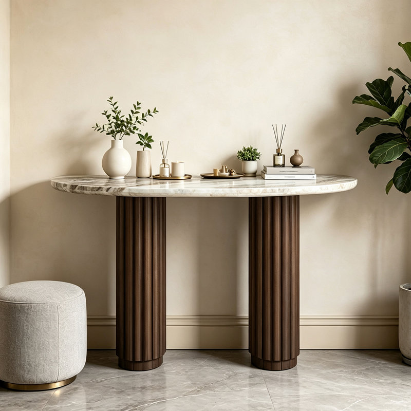 Console d'entrée Mid-Century, 29.9" H x 39.4" W x 13.8" D