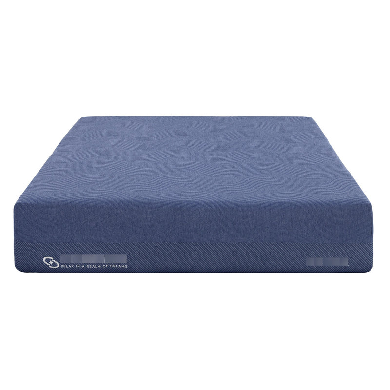 Bleu / gris 12 po matelas en mousse à mémoire de forme D2,5, roulé et, housse en tissu doux roulé, super